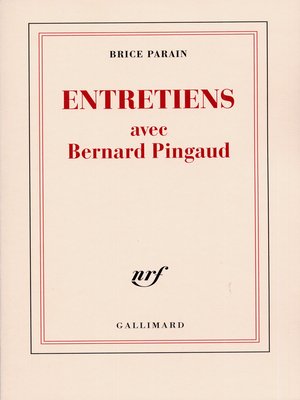 cover image of Entretiens avec Bernard Pingaud
